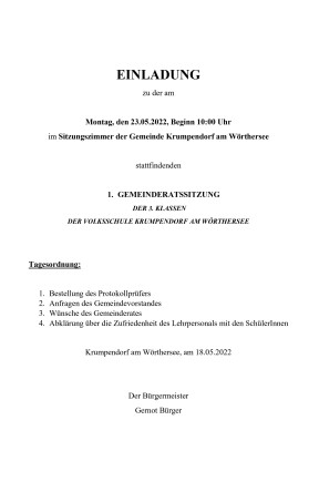Kindergemeinderat Einladung 2022 Kindergemeinderat Einladung 2022
